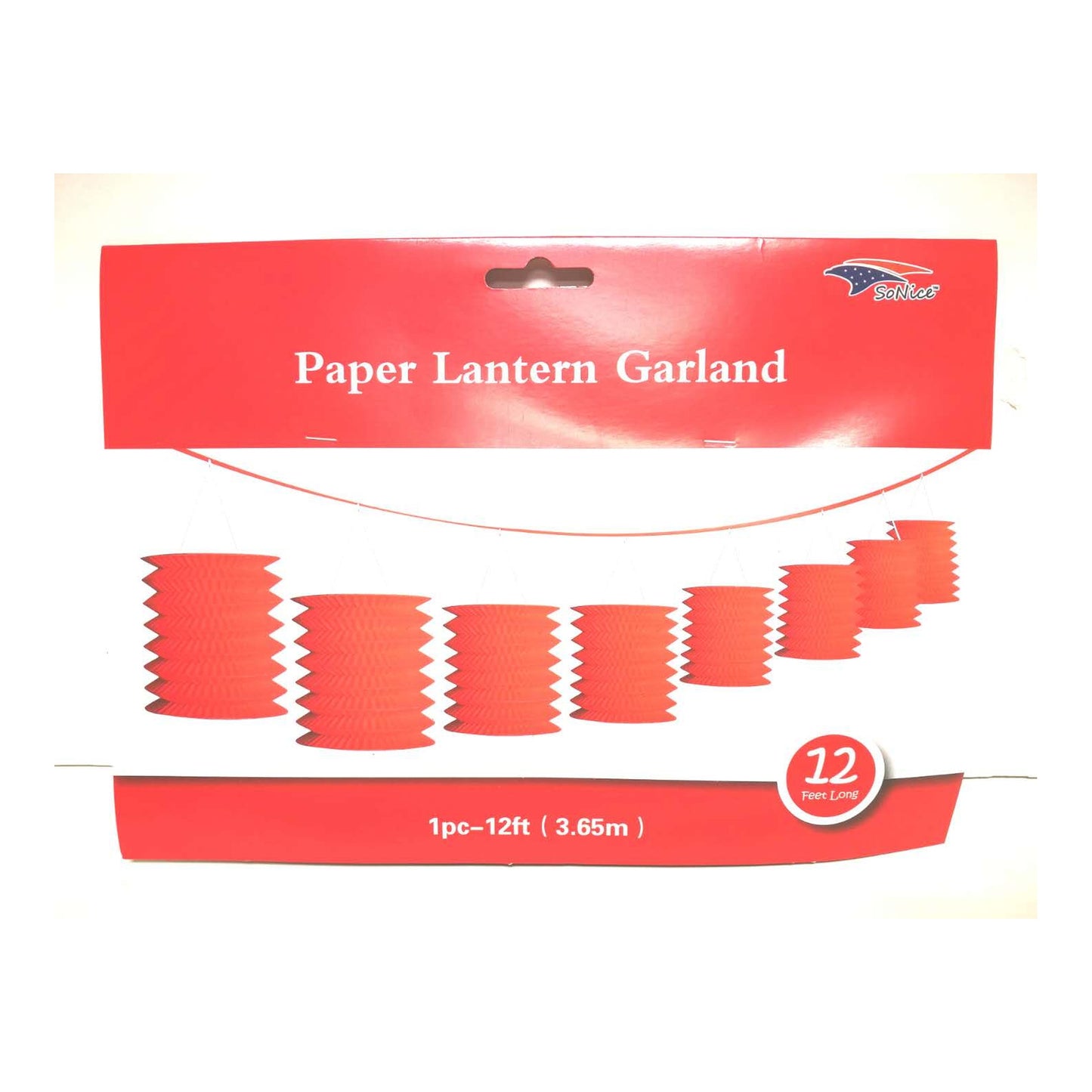 (c) 12ft (c) Lantern Garland Red