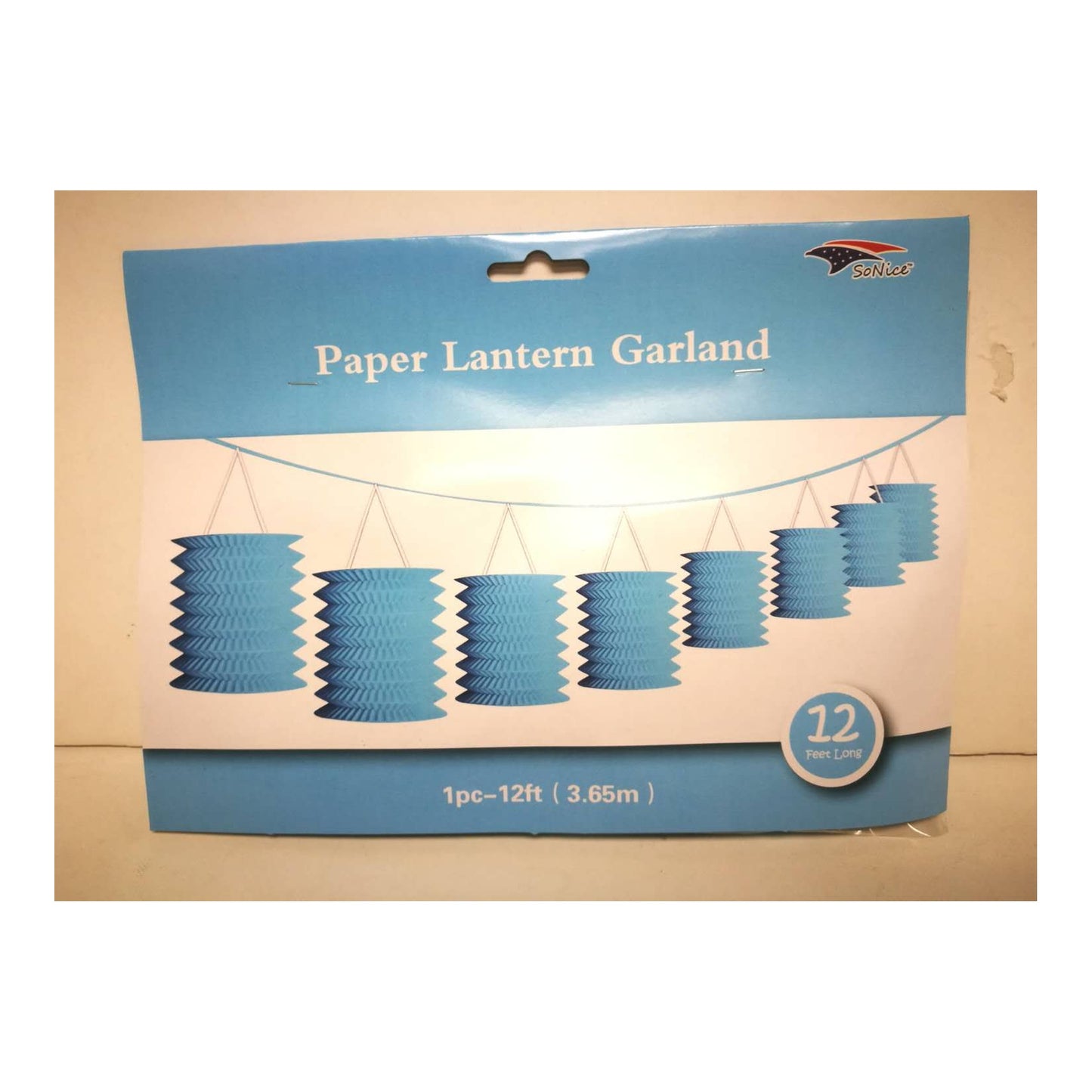 (c) 12ft (c) Lantern Garland Light Blue