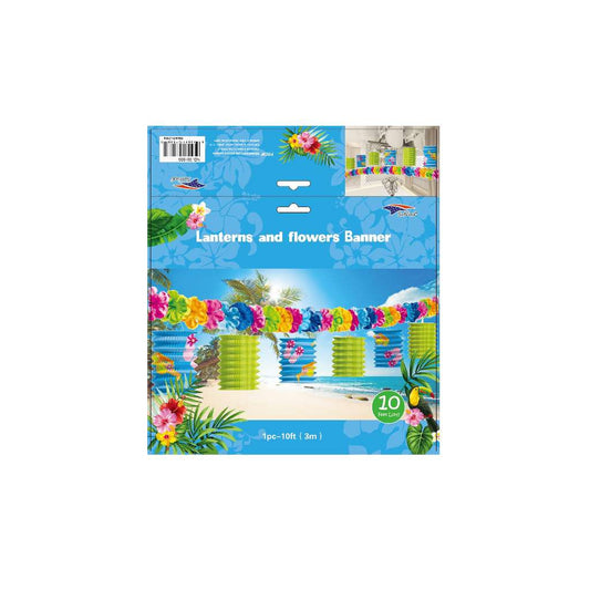 (c) 10ft Lantern Banner Luau