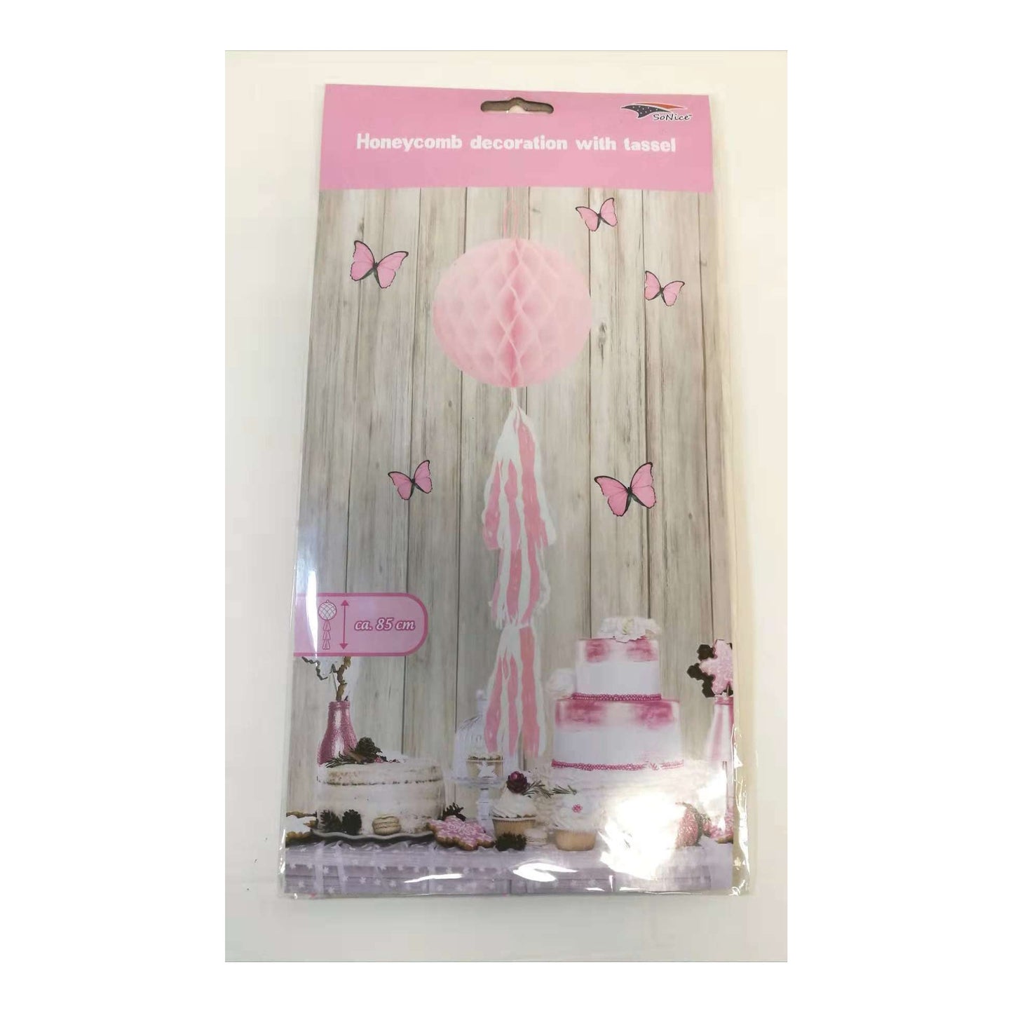 (c) Honeycomb + Tassel Pink