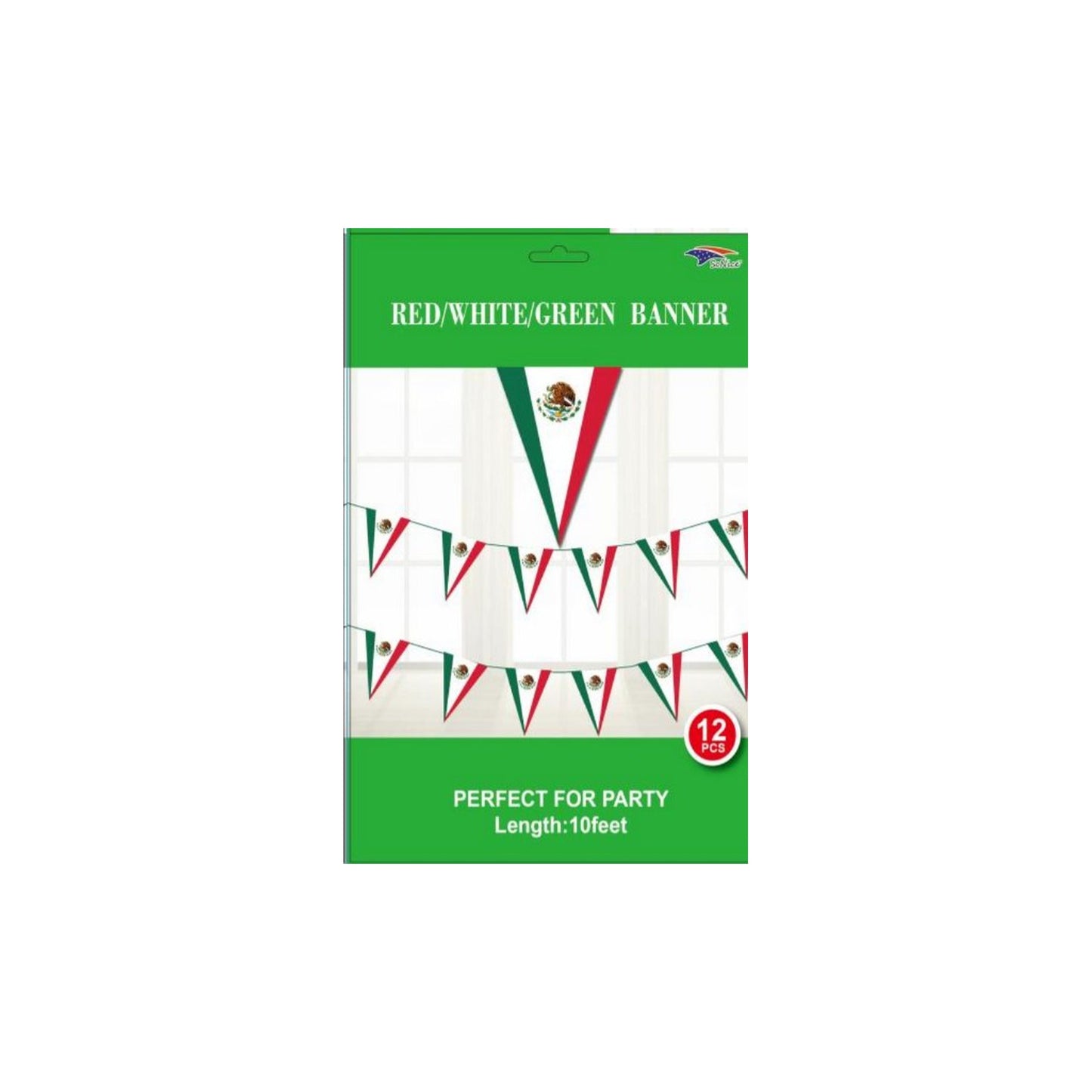 (c) 12ft Mixico Flag Banner