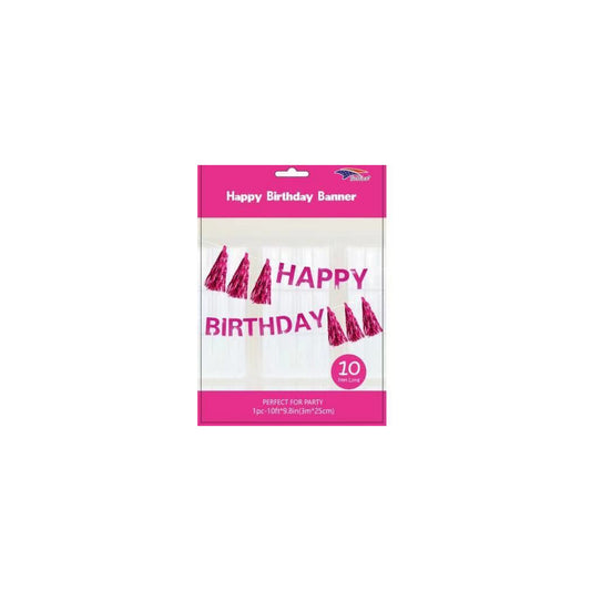 Happy Birthday T/Banner Fuchsia