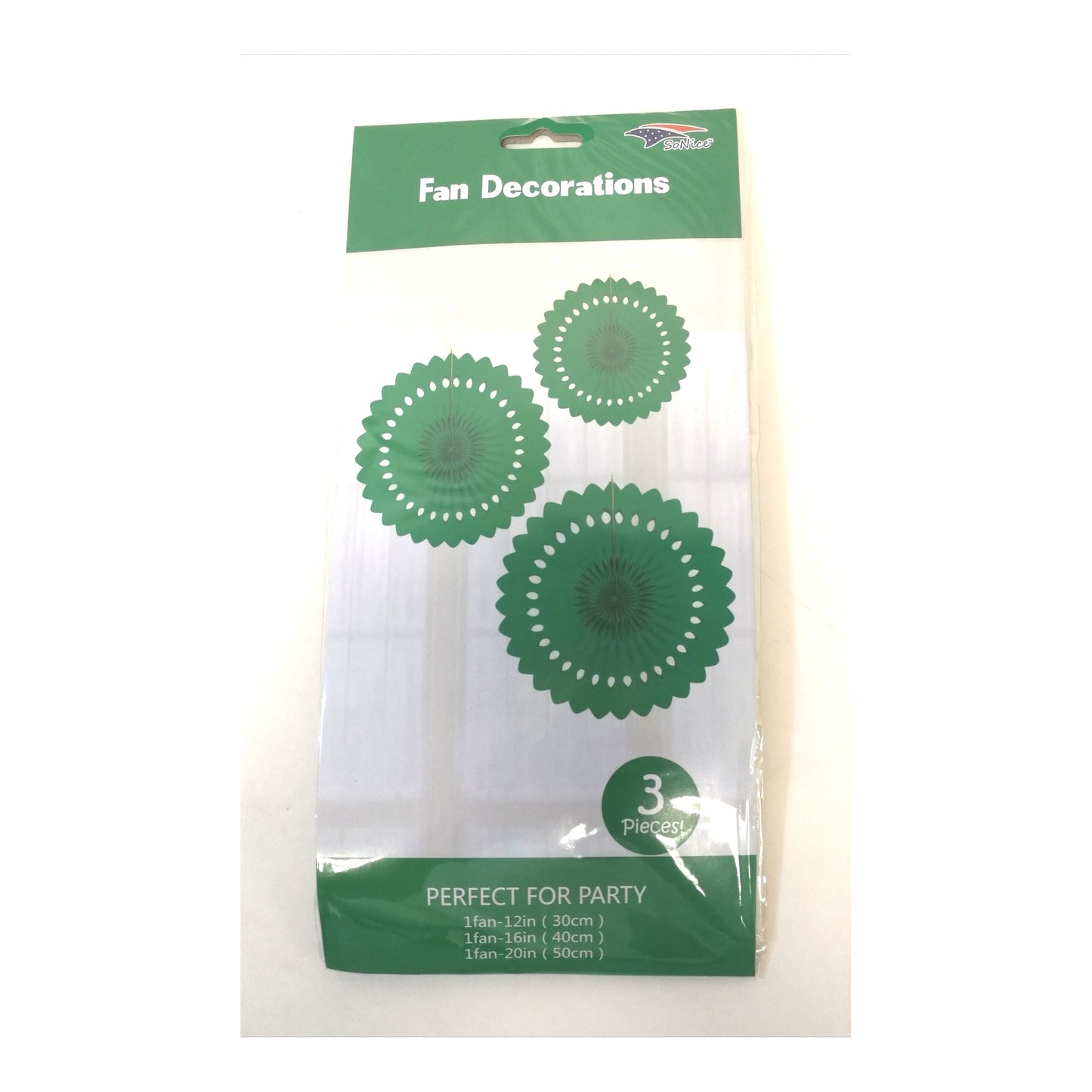 3Pcs Tissue Fans Set Emerald 120Set/Cs