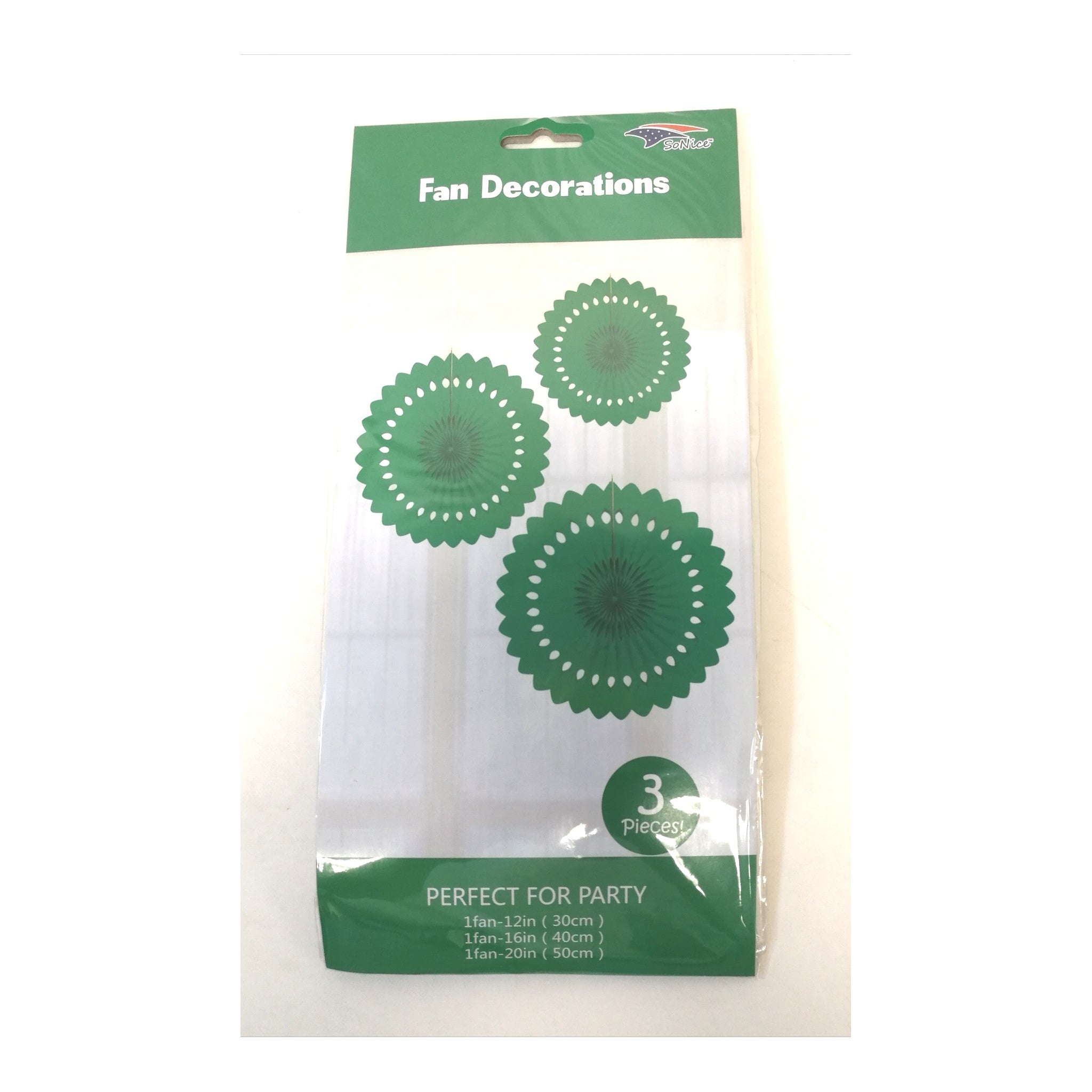 3Pcs Tissue Fans Set Emerald 120Set/Cs