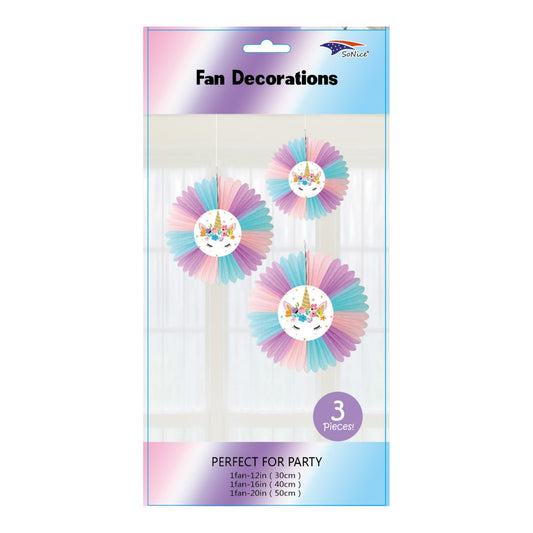 3Pcs Fan Set Unicorn 120Set/Cs