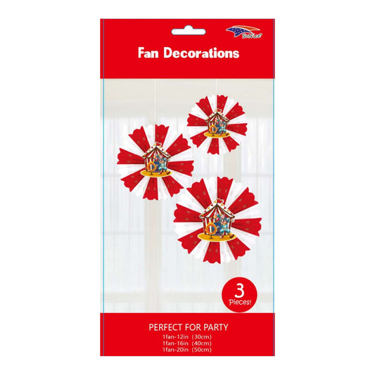 3Pcs Fan Set Circus 120Set/Cs