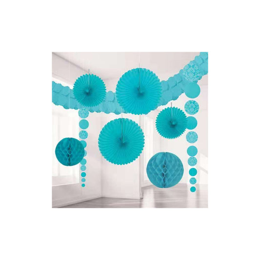 7Pcs Tissue Decoration Set Blue 48Set/Cs