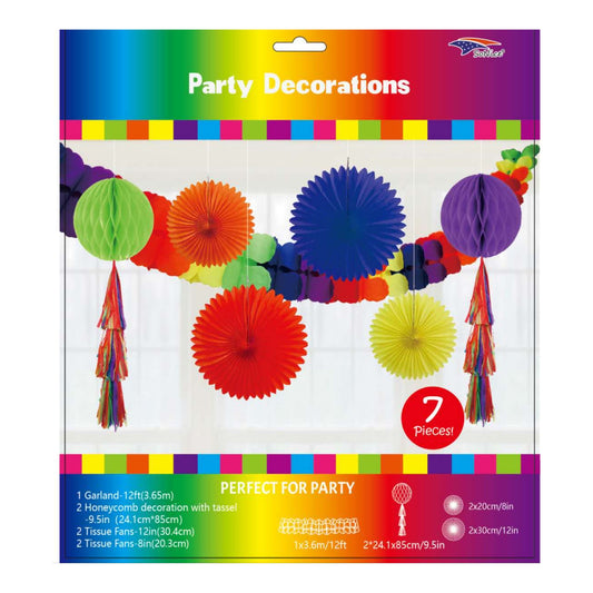 7Pcs Tissue Decoration Set Fiesta 48Set/Cs