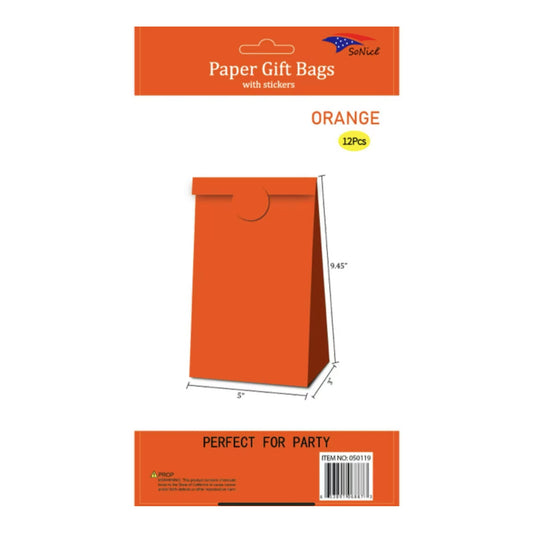 5" x 8"Craft Bags/Sticker Orange