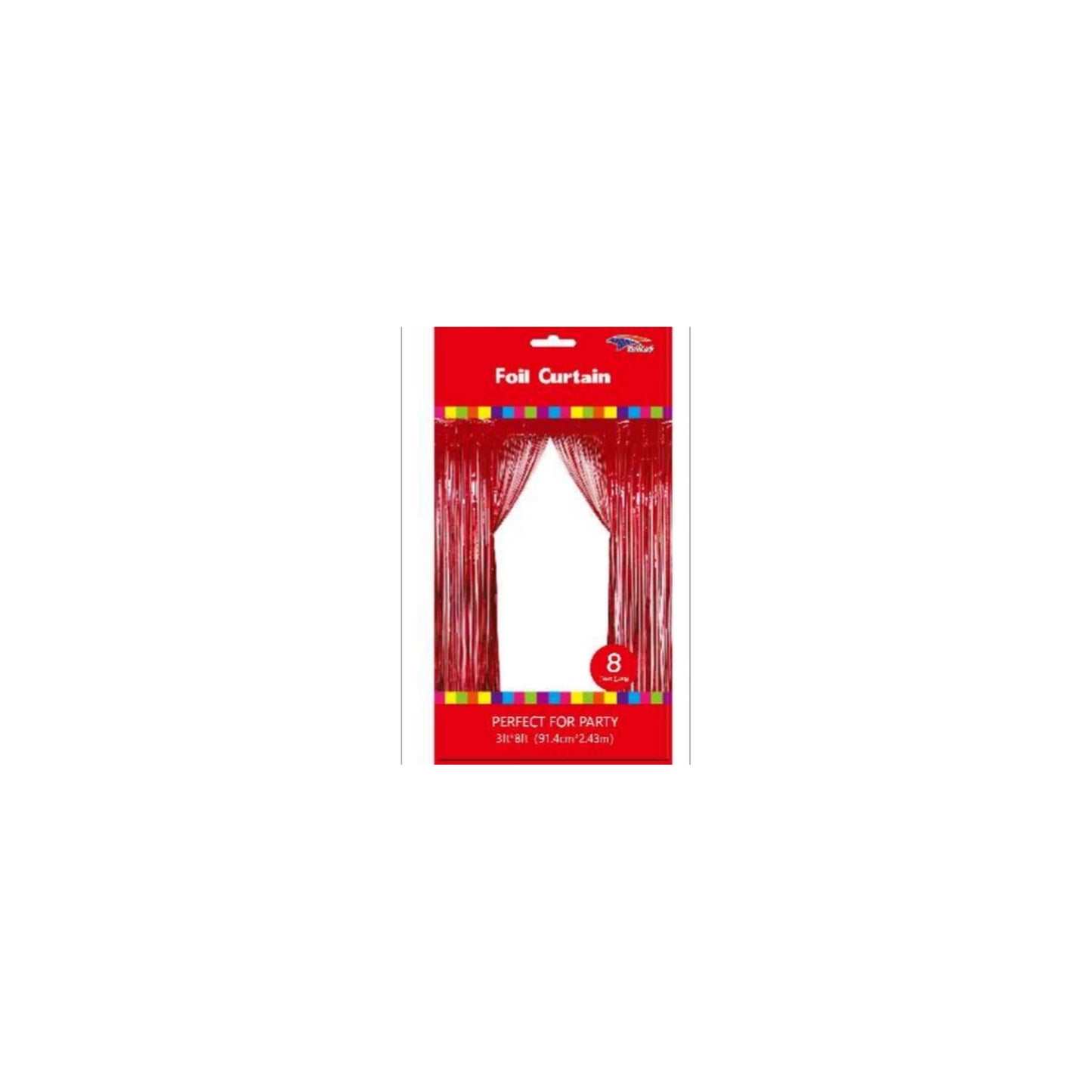 3" x 8" Metallic Curtain Red