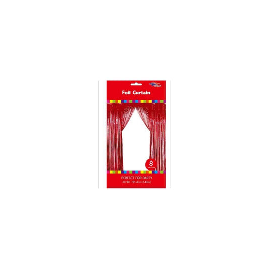 3" x 8" Metallic Curtain Red