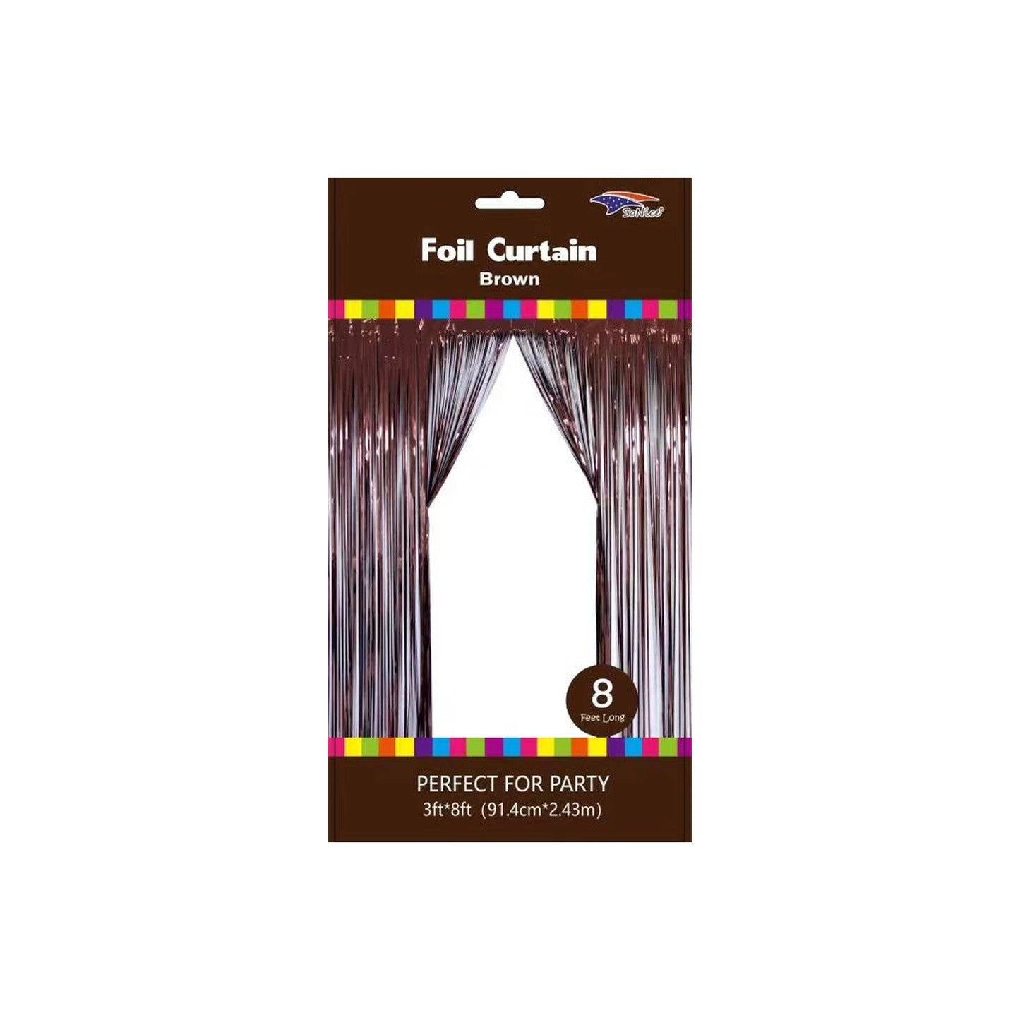 3" x 8" Metallic Curtain Brown