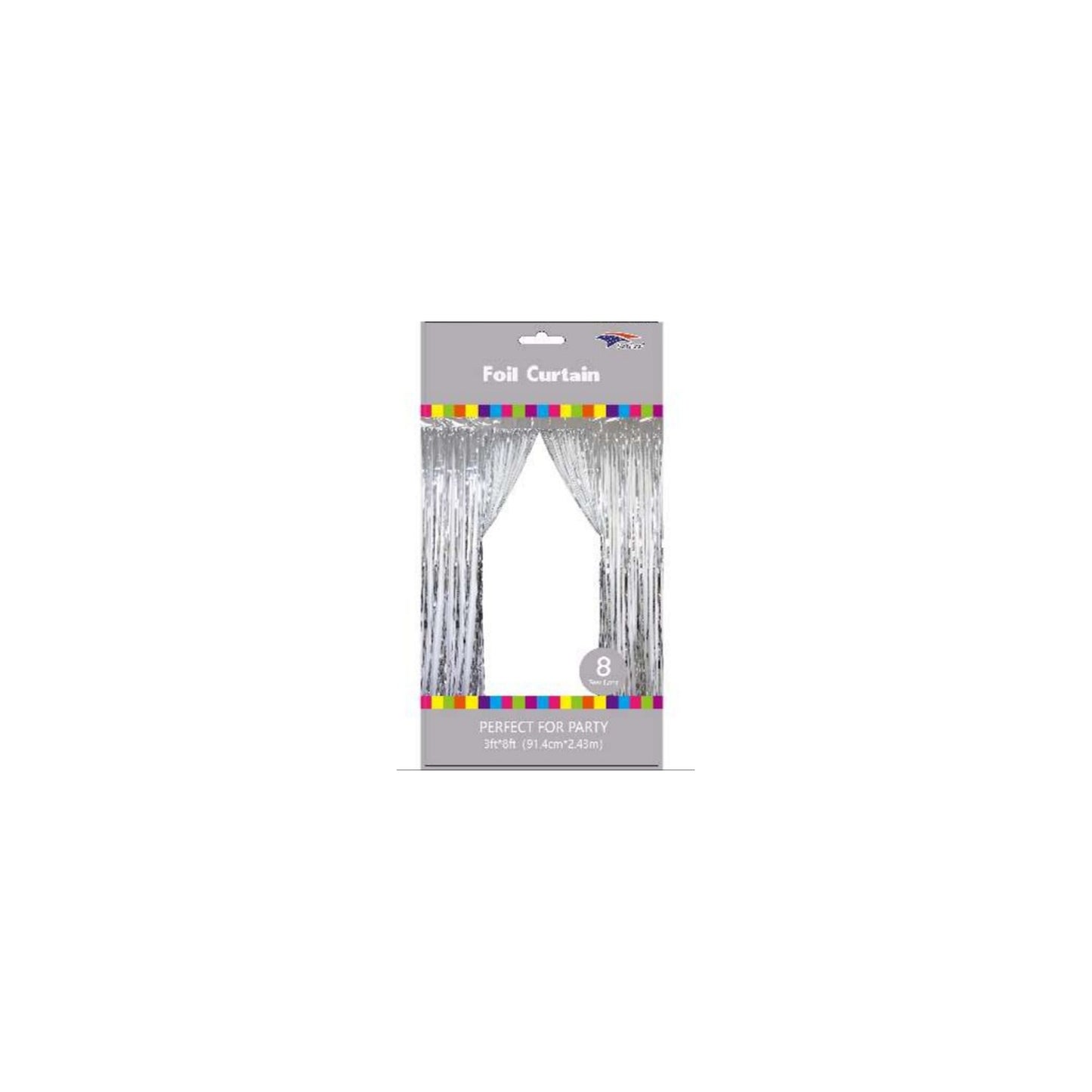3" x 8" Metallic Curtain Silver