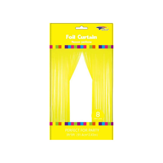 3" x 8" Metallic Curtain Neon Yellow