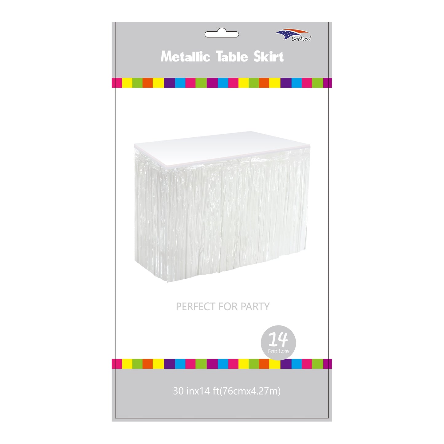 Metallic T/Skirt White 60Set/Cs