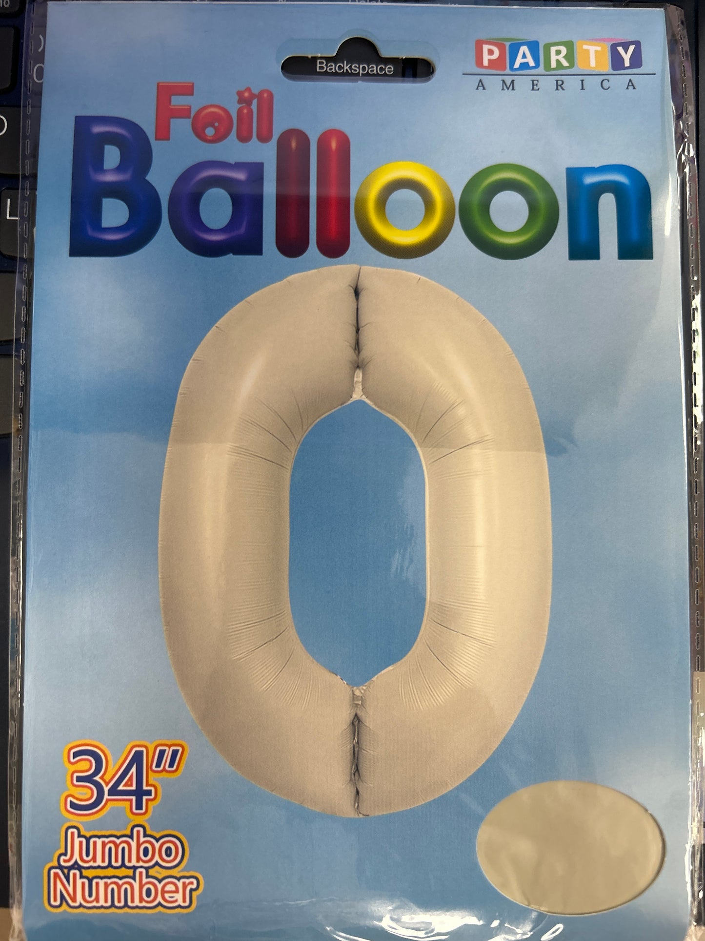 Globo de lámina número 0 crema 34"