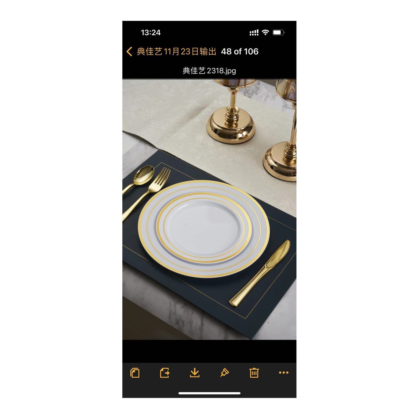 50 ct Plates Gold Rim 8Pk/Cs