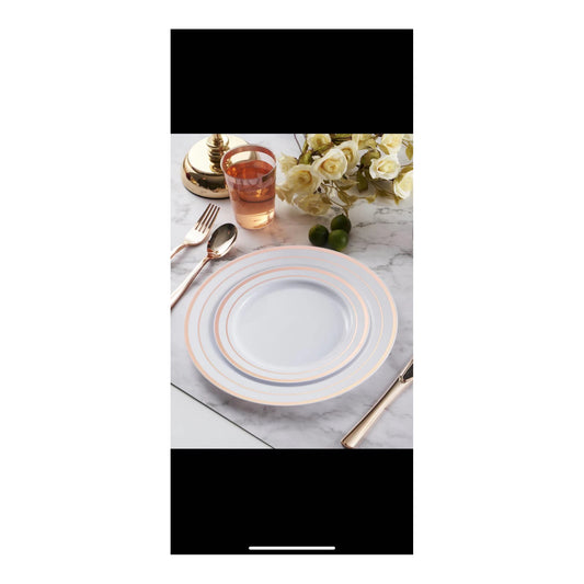 50 ct Plates Rose Gold Rim 8Pk/Cs