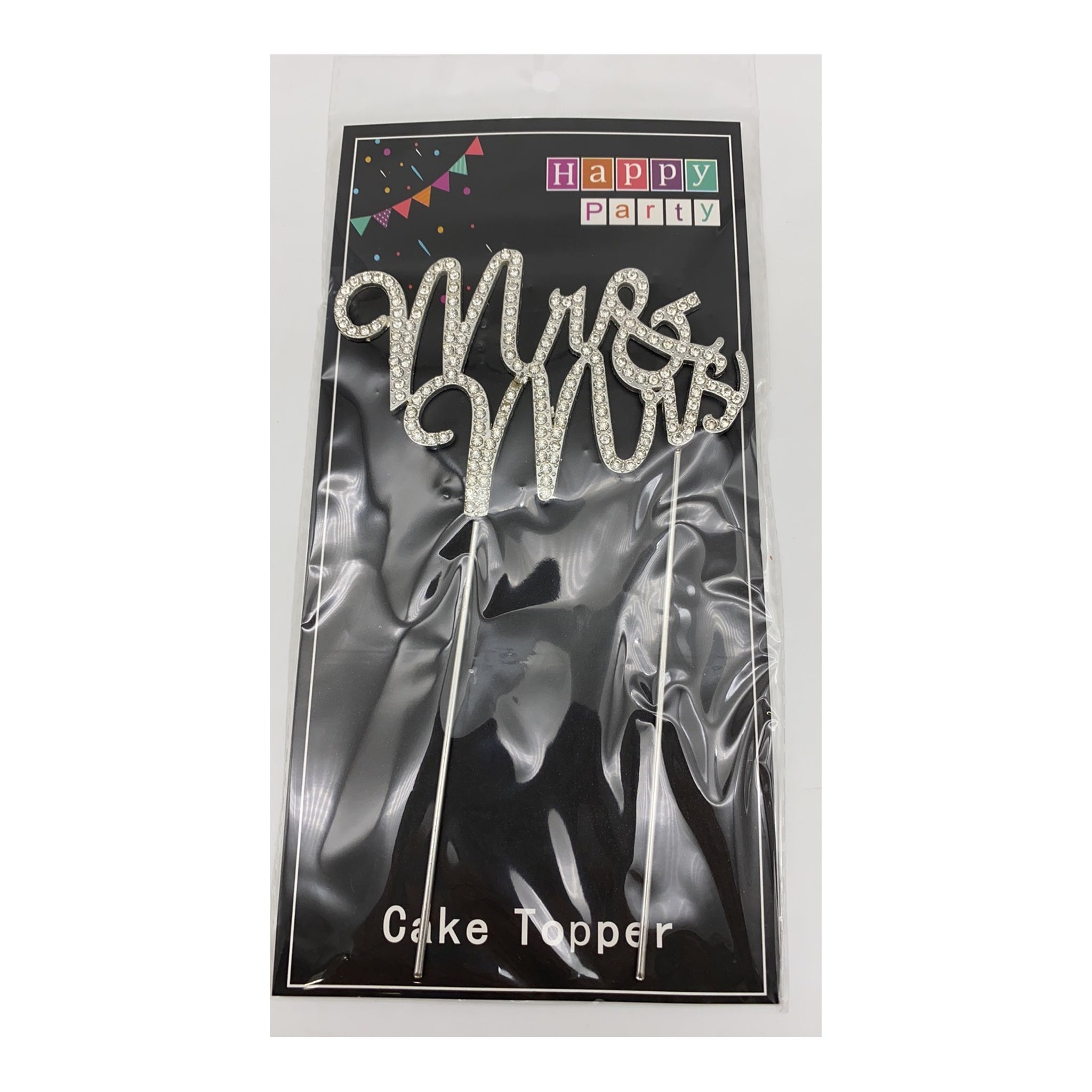 Cake Topper Mr & Mrs Silver 12Pcs Inner 600/case