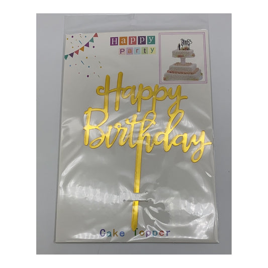 Happy Birthday Topper Gold Inner 12Pcs
