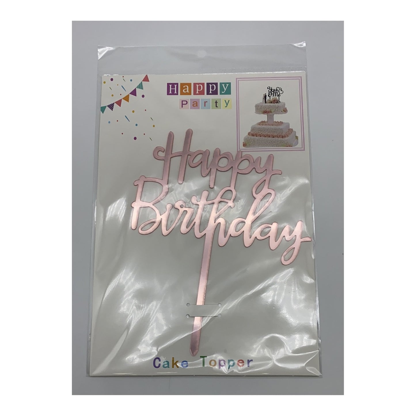 Happy Birthday Topper R/Gold Inner 12 pcs