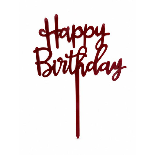 Fuchsia Happy Birthday cake topper
