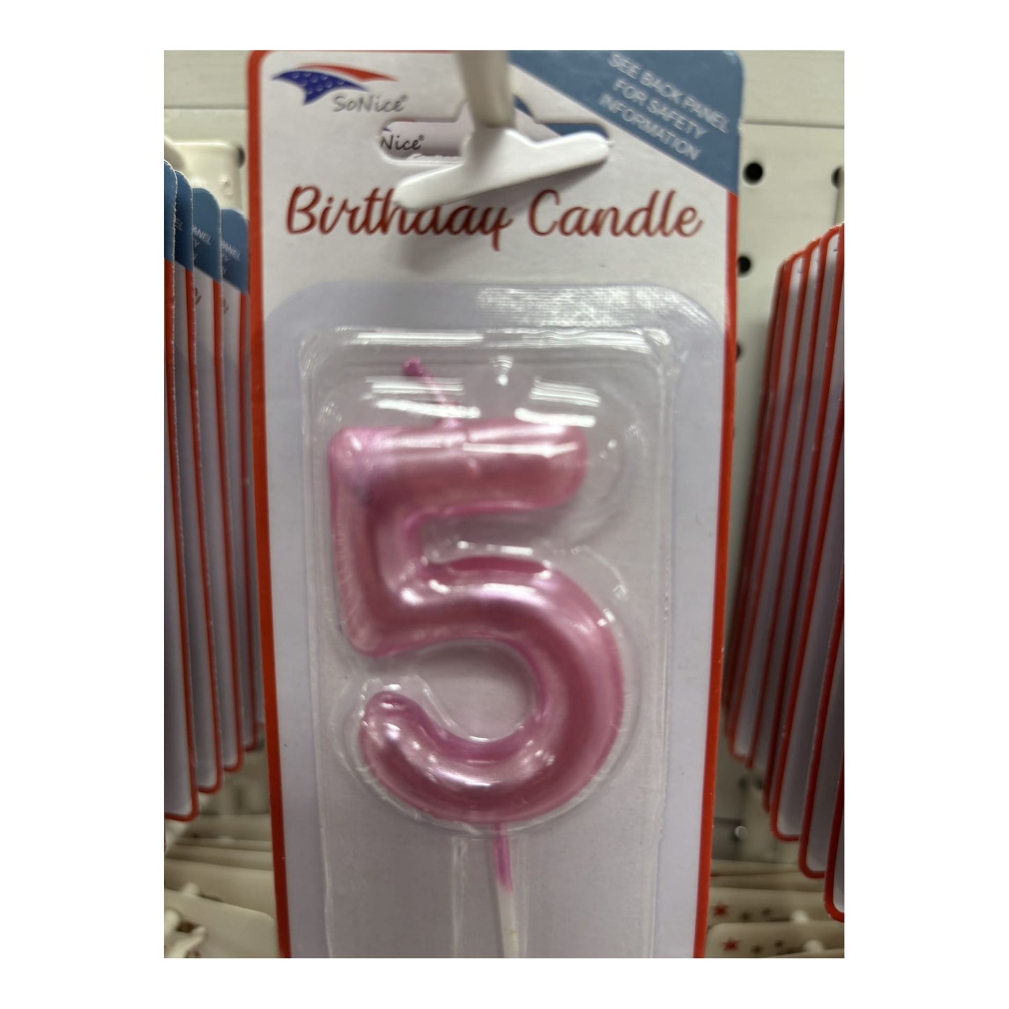 Birthday Number Candles 5 Hot Pink