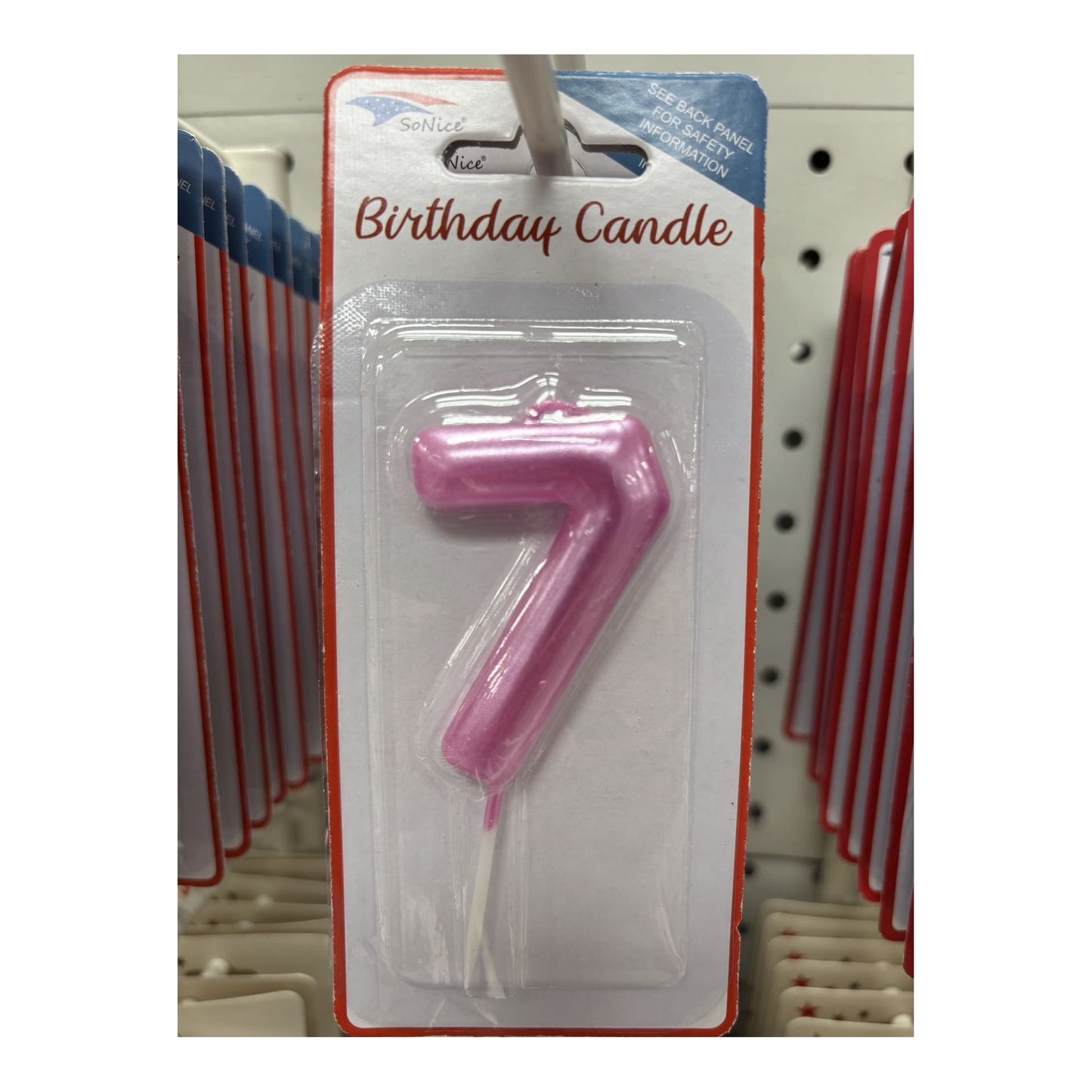 Birthday Number Candles 7 Hot Pink