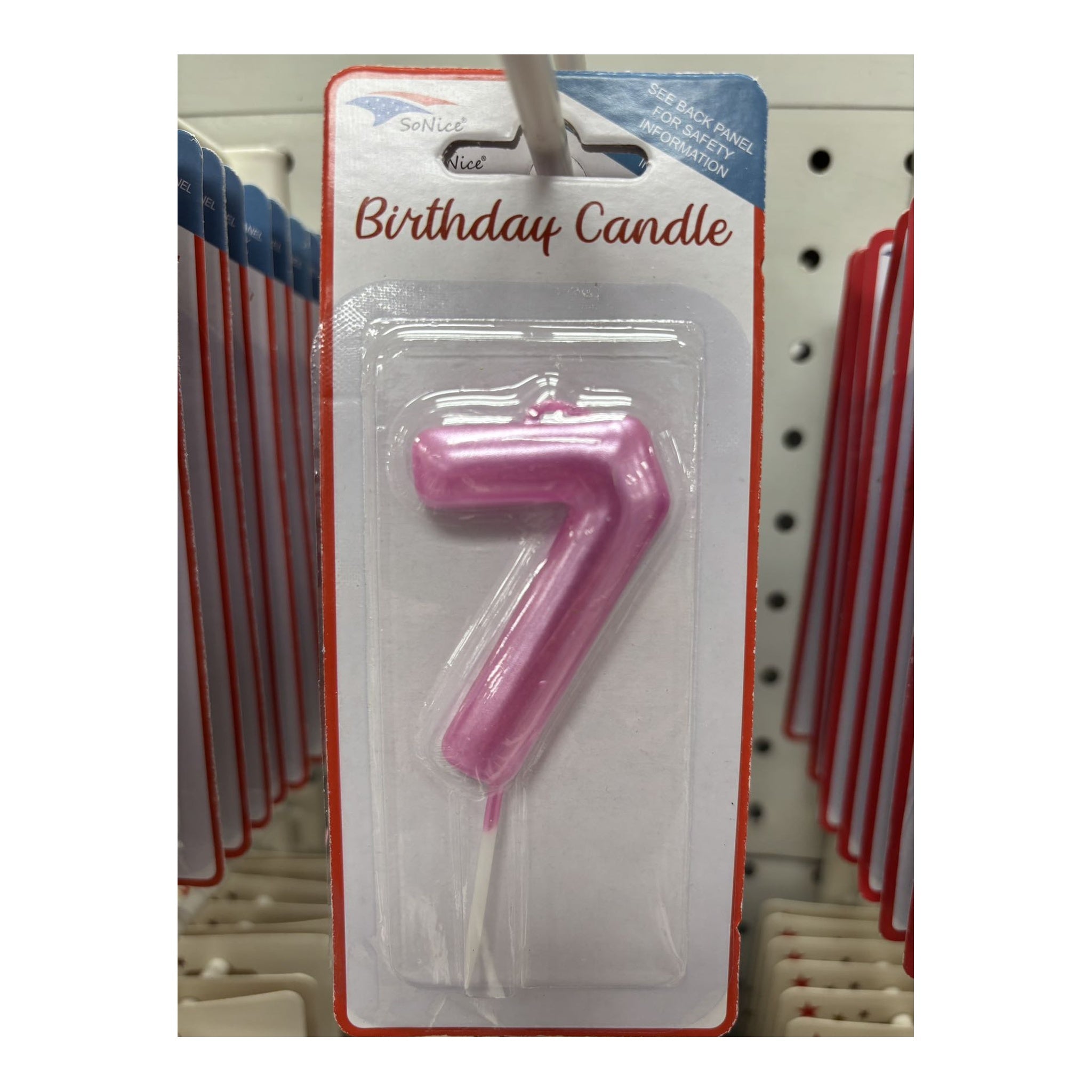 Birthday Number Candles 7 Hot Pink