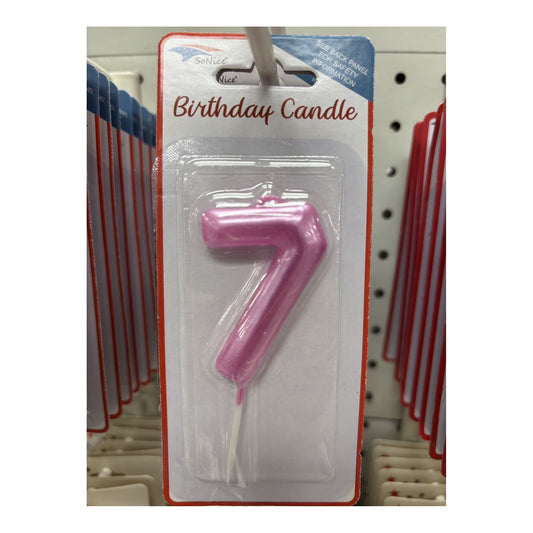 Birthday Number Candles 7 Hot Pink