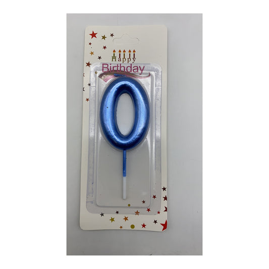 Birthday Number Candles 0 Blue