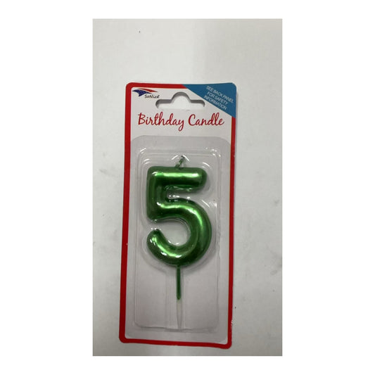Number Candles 5 Emerald