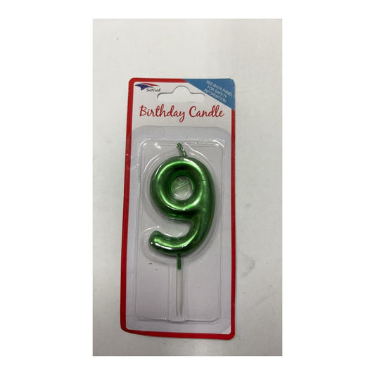 Number Candles 9 Emerald