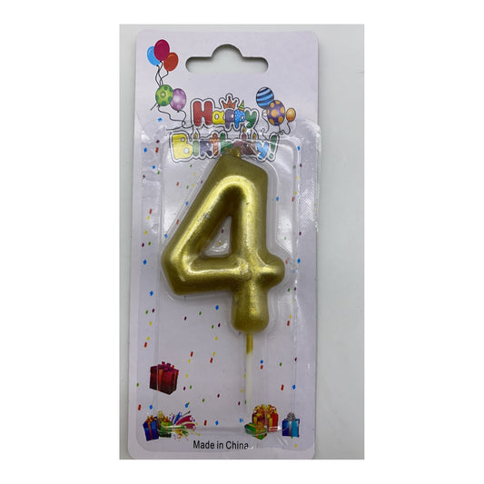 Number Candle Gold 4