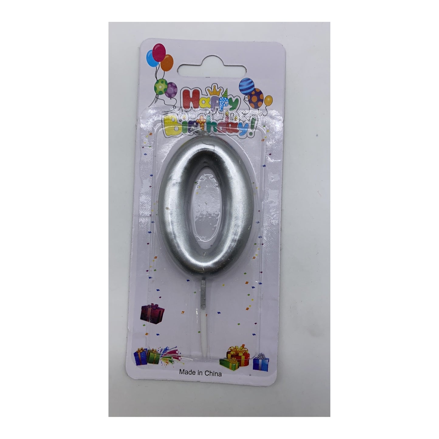 Number Candle Silver 0
