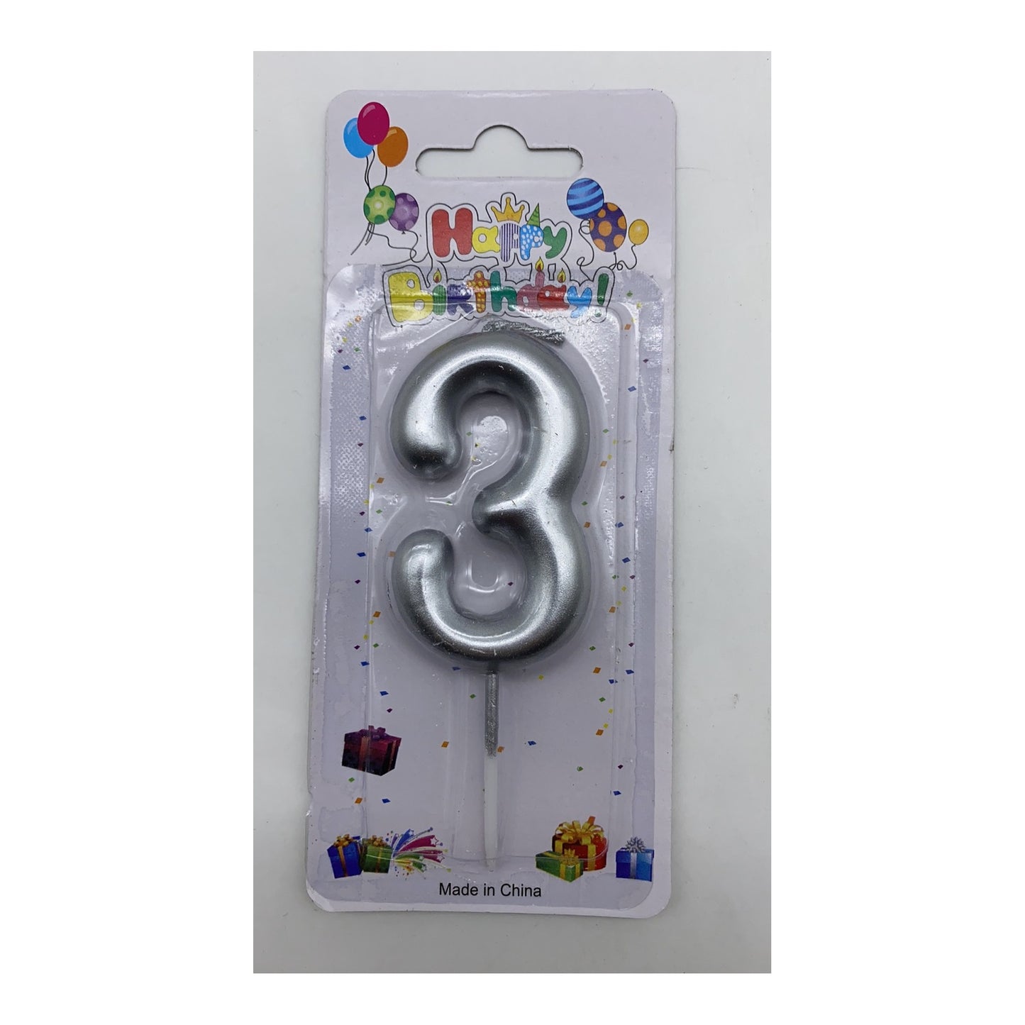 Number Candle Silver 3