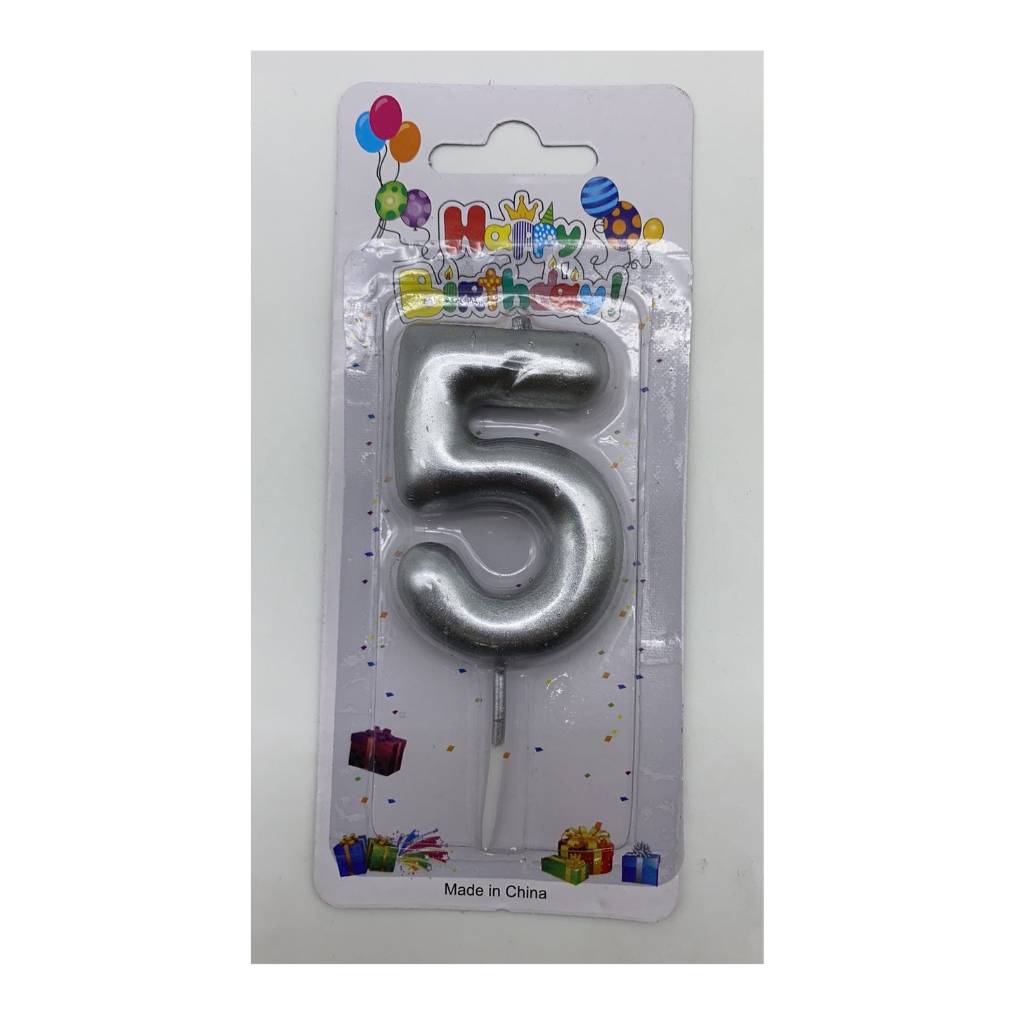 Number Candle Silver 5