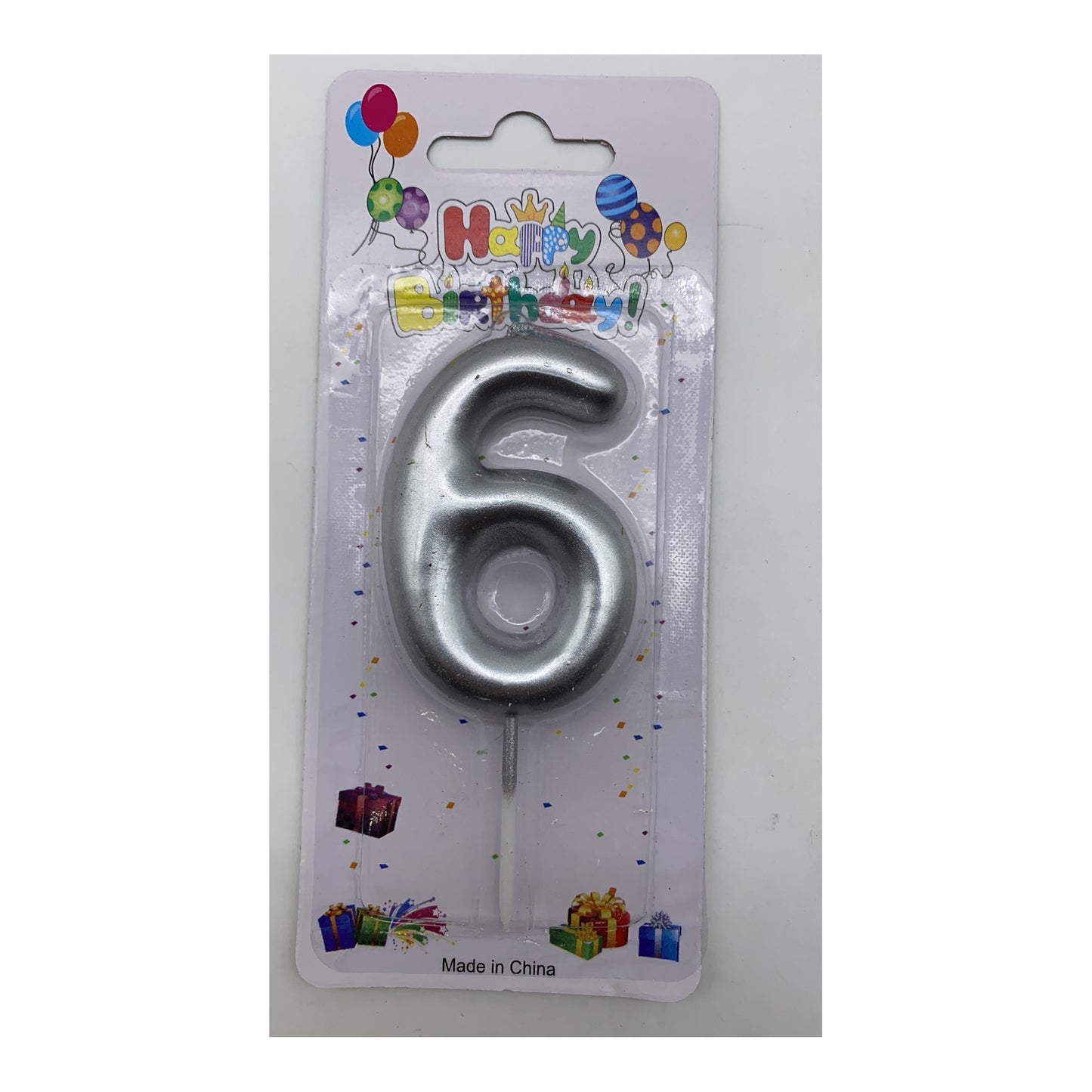 Number Candle Silver 6