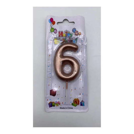 Birthday Candle Rose Gold 6