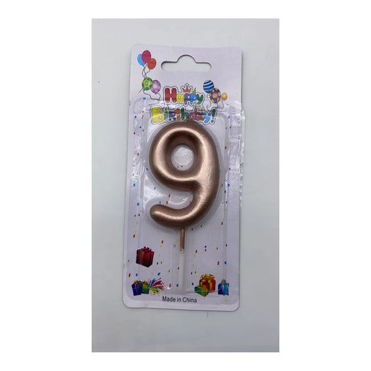 Birthday Candle Rose Gold 9