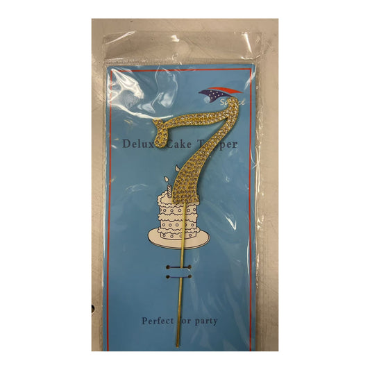 Gem Cake Topper Number Gold 7