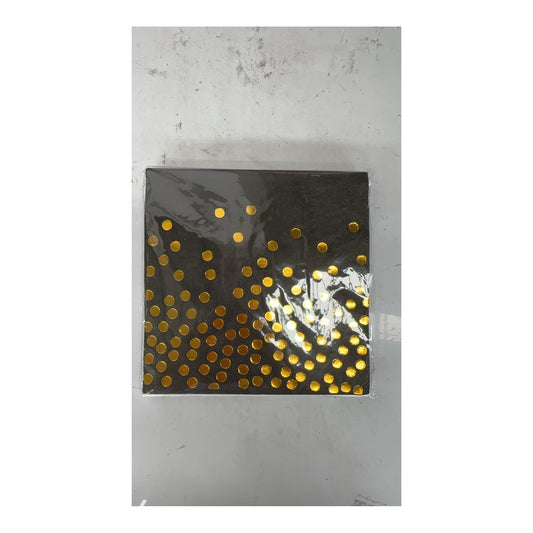 2Ply Napkins 24 ct Dotted Gold/Black 24Set/Cs