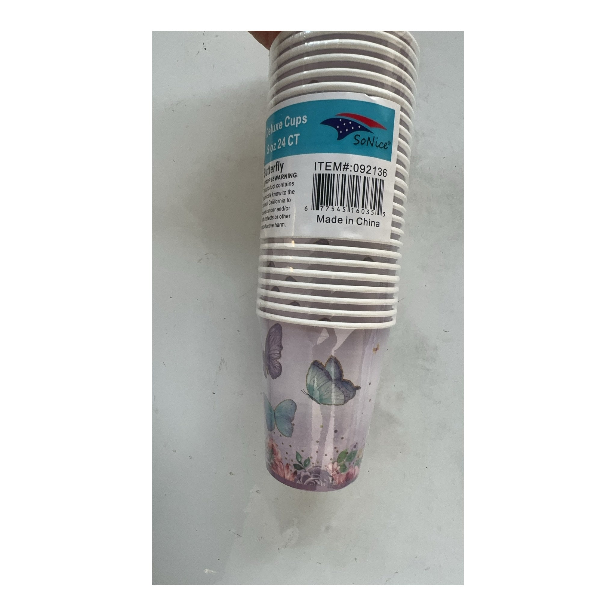 9Oz Cups Butterfly 24 ct 24Pk/Cs