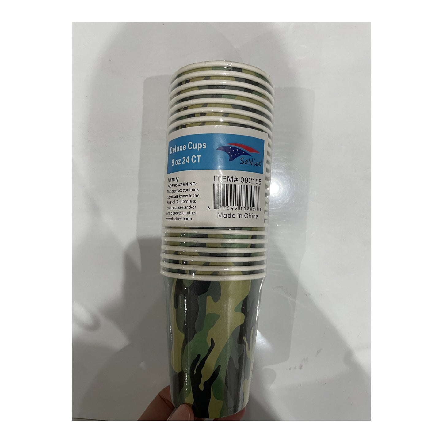 9Oz Paper Cup 24 ct Army 24Pk/Cs