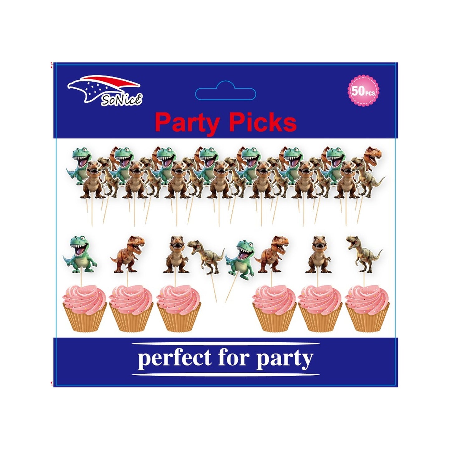 Cupcake Topper 50 ct Dino 120C12