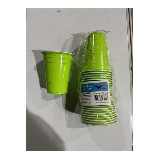 24 ct Plt Cups Lime Green 24Pk/Cs