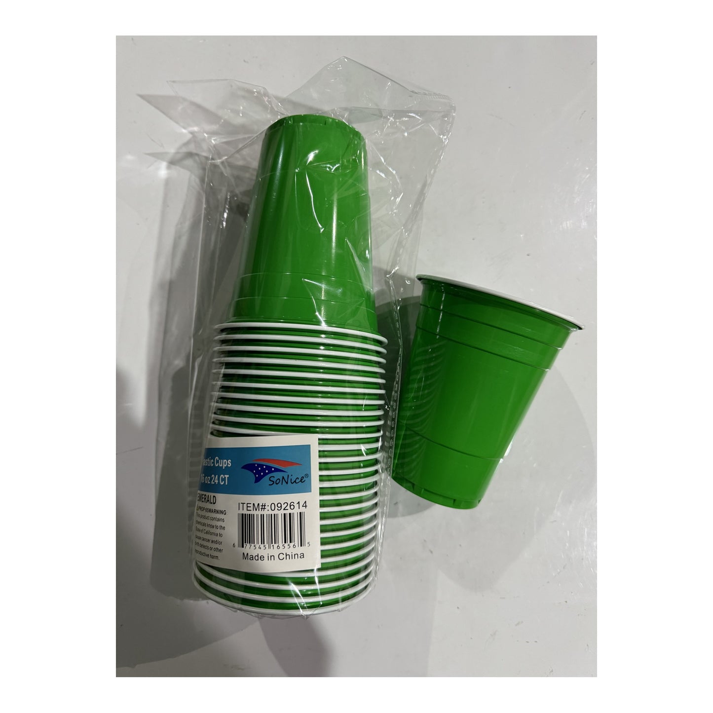 24 ct Plt Cups Emerald 24Pk/Cs
