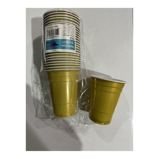24 ct Plt Cups Gold 24Pk/Cs