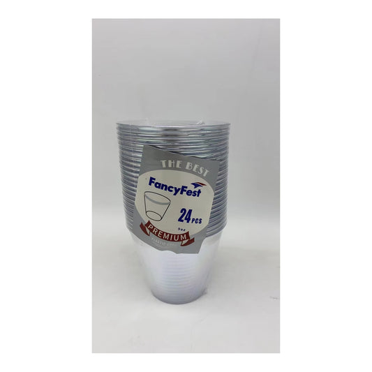 24 ct Cups 9Oz Silver 24Pk/Cs