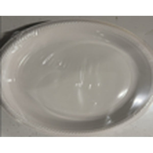 White 7-inch plastic plates, 24 pieces